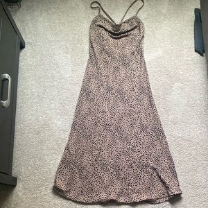 Cheetah print Cowl Neck Slip Dress